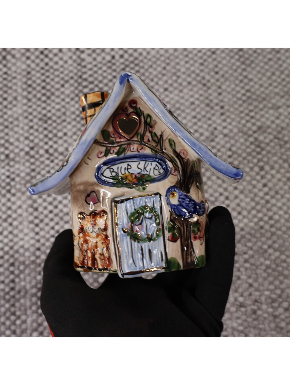 Blue Sky Clayworks Heather Goldminc Blue Skies Cottage Light House Vintage 2000